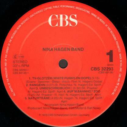Nina Hagen Band : Nina Hagen Band (LP, Album, RE)