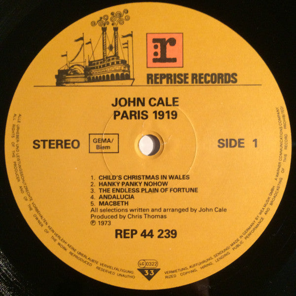 John Cale : Paris 1919 (LP, Album, RE)