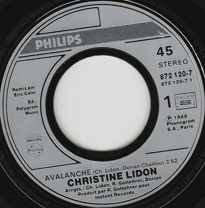 Christine Lidon : Avalanche  (7", Single)