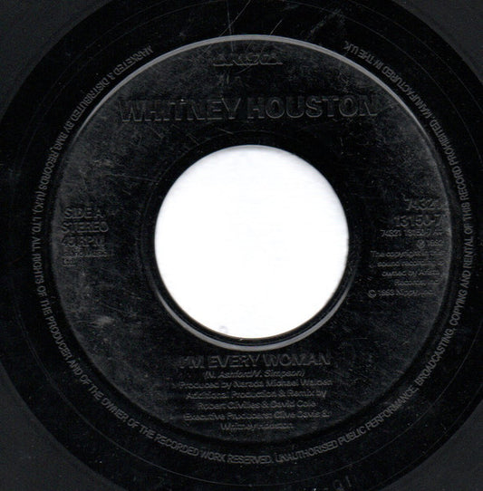 Whitney Houston : I'm Every Woman (7", Single, Jukebox)