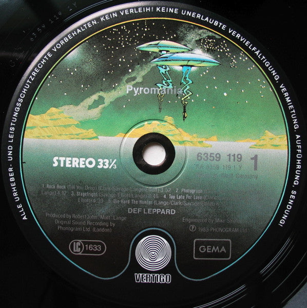Def Leppard : Pyromania (LP, Album, Gre)