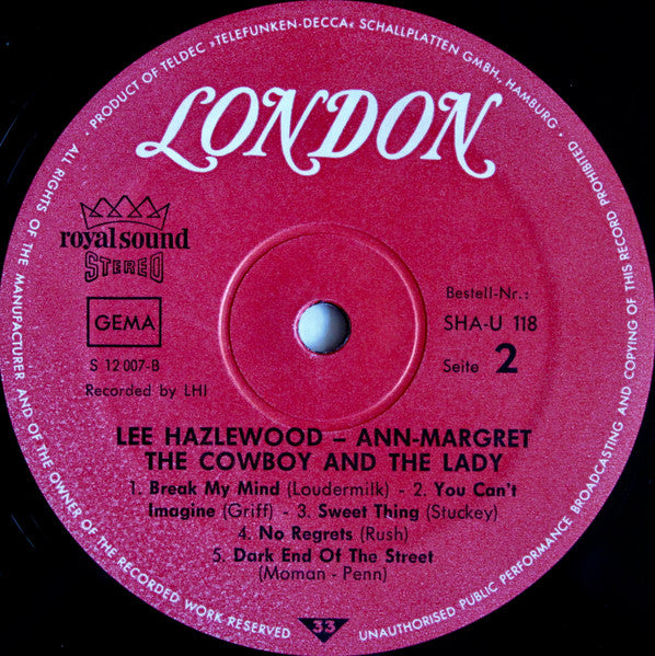 Lee Hazlewood & Ann Margret : The Cowboy & The Lady (LP, Album, Gat)