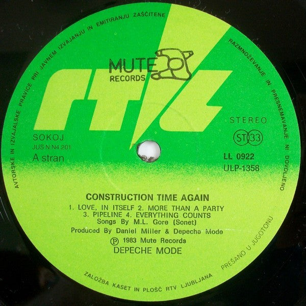 Depeche Mode : Construction Time Again (LP, Album)