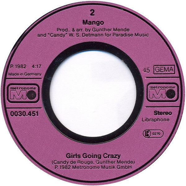 Mango (11) : We Don't Work No More / Girls Going Crazy (7", Single)