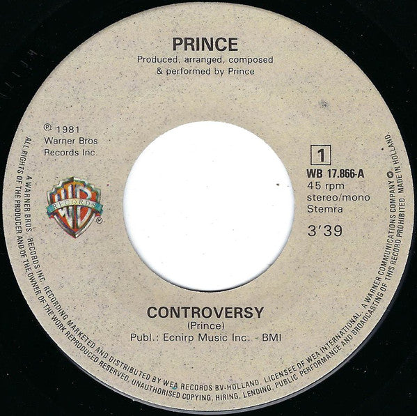 Prince : Controversy (7", Single)