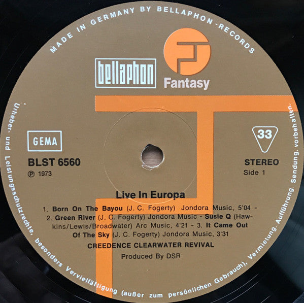 Creedence Clearwater Revival : Live In Europe (2xLP, Album)