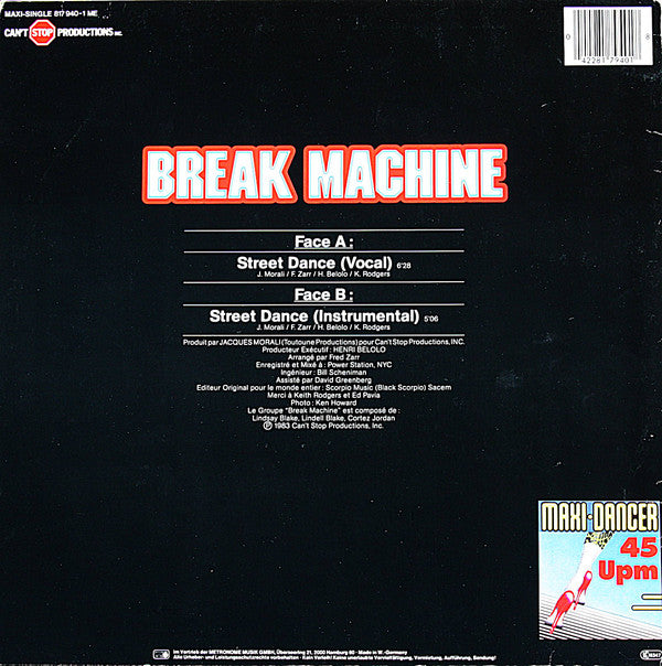 Break Machine : Street Dance (12", Maxi)