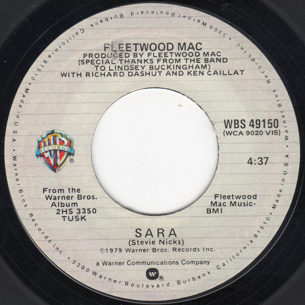 Fleetwood Mac : Sara (7", Single, Styrene, Ter)