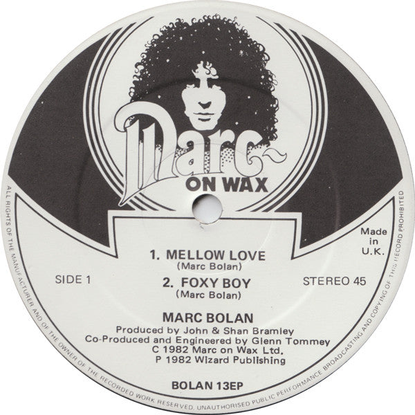 Marc Bolan : Mellow Love (12", EP)