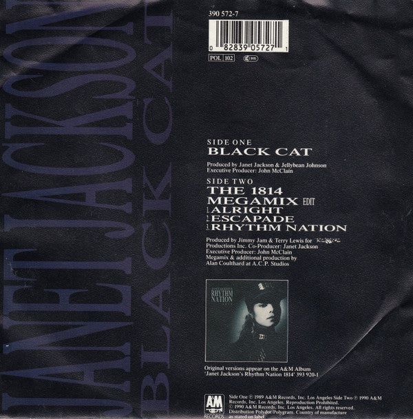 Janet Jackson : Black Cat (7", Single, Sil)