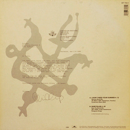 Phillip Boa And The Voodooclub* : I Don't Need Your Summer (12"-Motown-Rock-Version) (12", Maxi, Ltd)