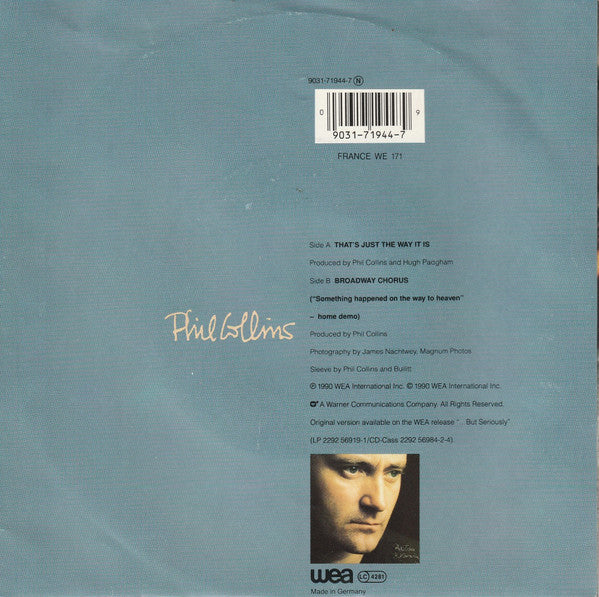 Phil Collins : That's Just The Way It Is (7", Single, Sol)