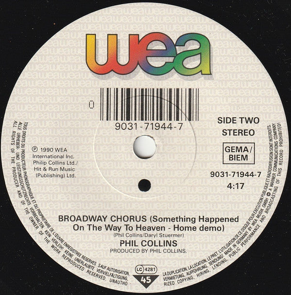 Phil Collins : That's Just The Way It Is (7", Single, Sol)