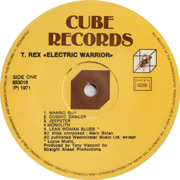T. Rex : Electric Warrior (LP, Album, RE)