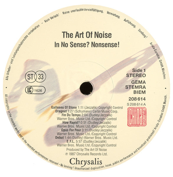 The Art Of Noise : In No Sense? Nonsense! (LP, Album)