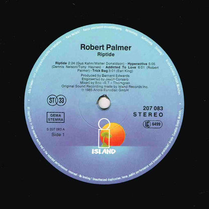 Robert Palmer : Riptide (LP, Album)