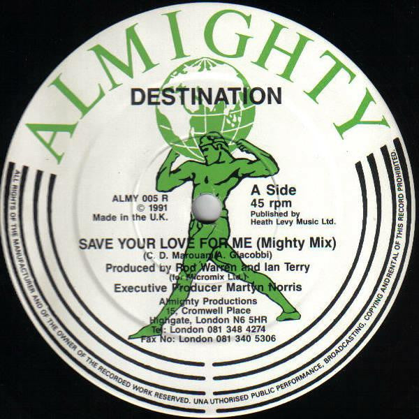 Destination (7) : Save Your Love For Me (Remix) (12")