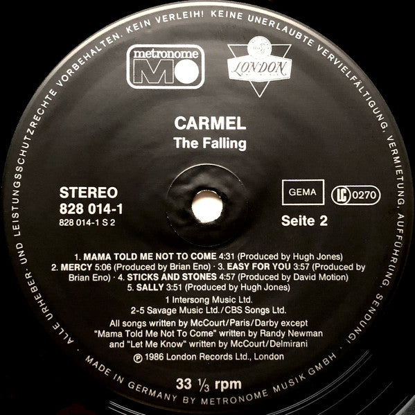 Carmel (2) : The Falling (LP, Album)