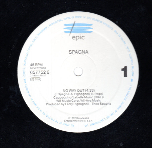 Ivana Spagna : No Way Out / No More Words (12", Maxi)