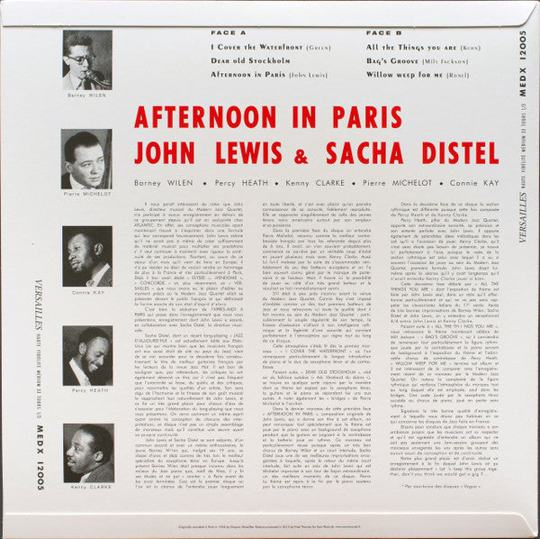 John Lewis (2) & Sacha Distel : Afternoon In Paris (LP, Album, Mono, Ltd, RE, RM, 180)