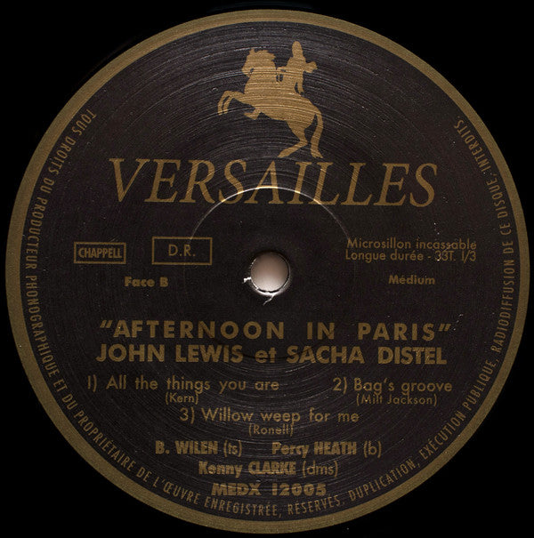 John Lewis (2) & Sacha Distel : Afternoon In Paris (LP, Album, Mono, Ltd, RE, RM, 180)