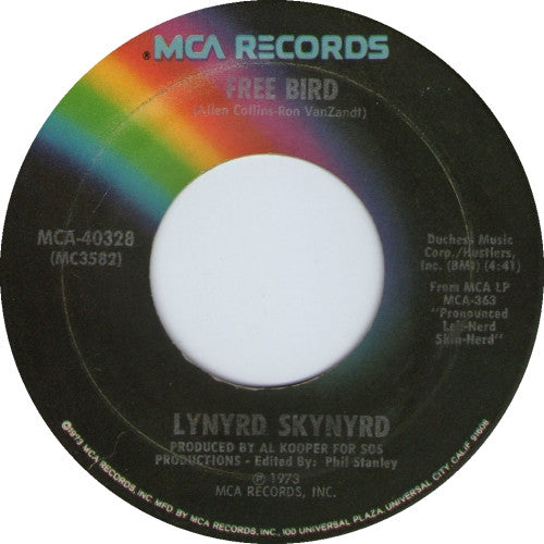 Lynyrd Skynyrd : Free Bird (7", Single, Pin)
