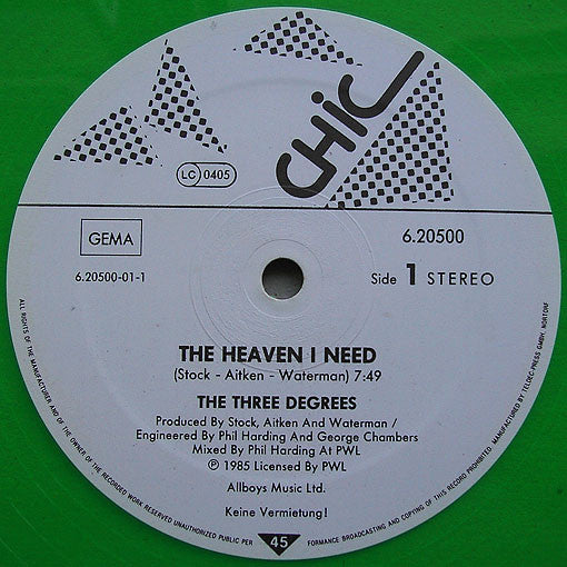 The Three Degrees : The Heaven I Need (12", Maxi, Gre)