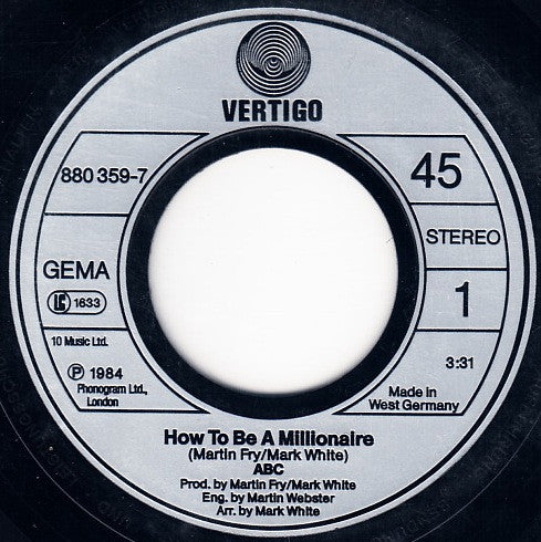 ABC : How To Be A Millionaire (7", Single)