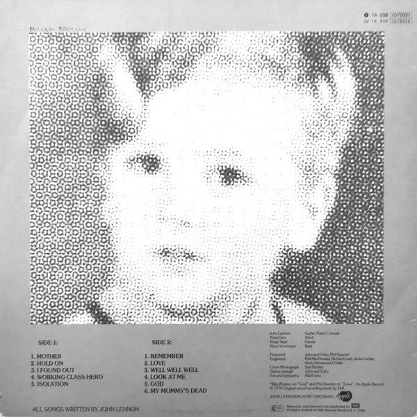 John Lennon / The Plastic Ono Band : John Lennon / Plastic Ono Band (LP, Album, RE)