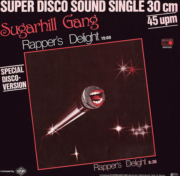 Sugarhill Gang : Rapper's Delight (12", Single, Spe)