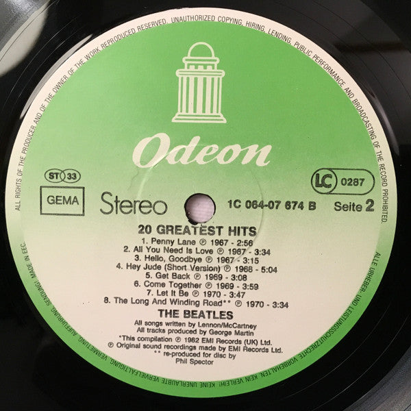 The Beatles : 20 Greatest Hits (LP, Comp)