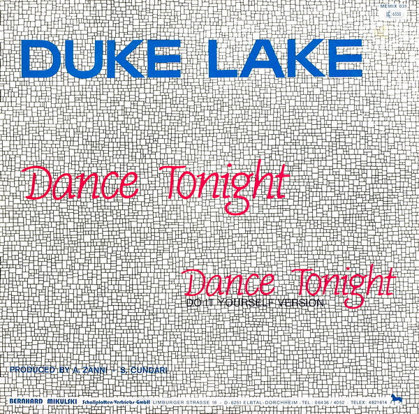 Duke Lake : Dance Tonight (12")