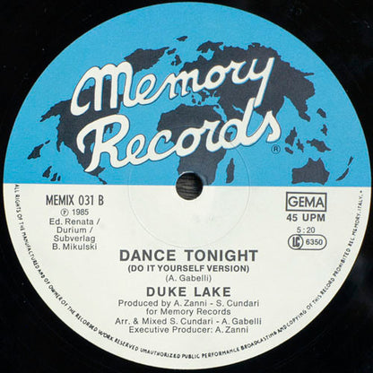Duke Lake : Dance Tonight (12")