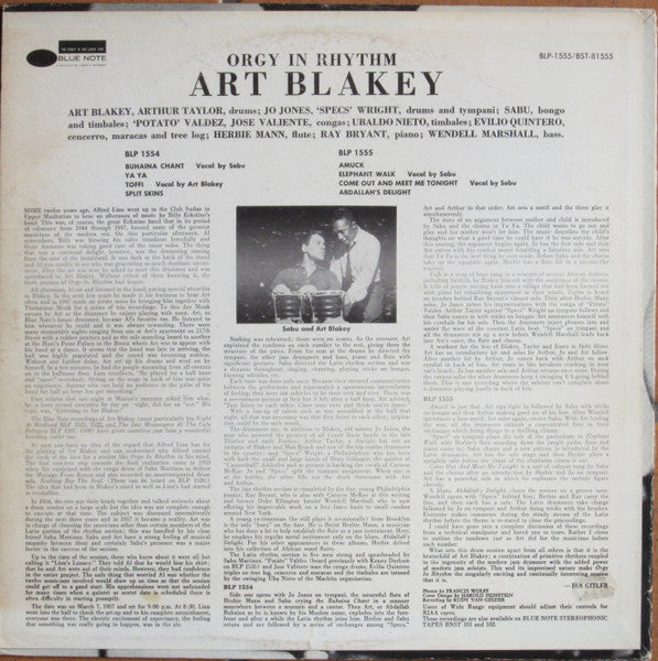 Art Blakey : Orgy In Rhythm - Volume Two (LP, Album, RE)