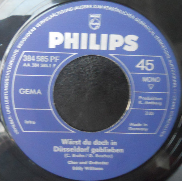Eddy Williams' Orchestra : Wärst Du Doch In Düsseldorf Geblieben (7", Single, Mono)