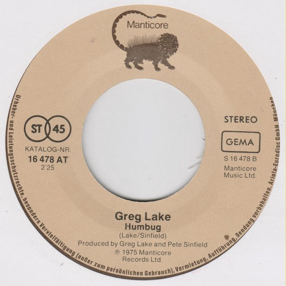 Greg Lake : I Believe In Father Christmas (7", Single)