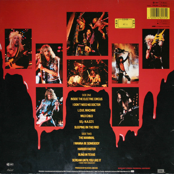 W.A.S.P. : Live... In The Raw (LP, Album)
