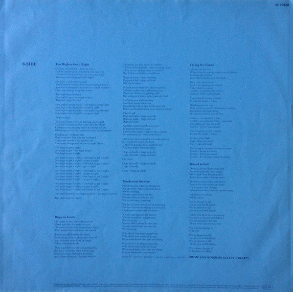 Accept : Metal Heart (LP, Album)