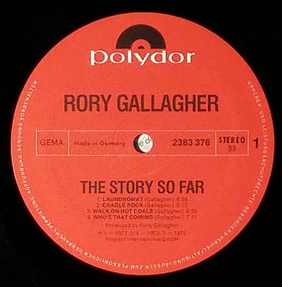 Rory Gallagher : The Story So Far (LP, Comp)