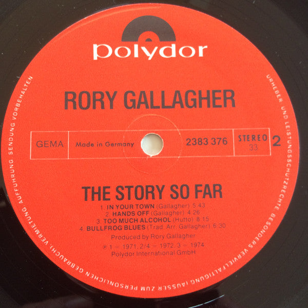 Rory Gallagher : The Story So Far (LP, Comp)