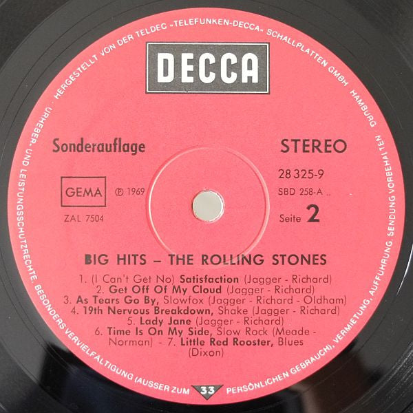 The Rolling Stones : Big Hits (LP, Comp, Club, RE)