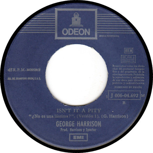 George Harrison : My Sweet Lord (7", Single, Mono)