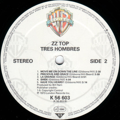 ZZ Top : Tres Hombres (LP, Album, RE, Tel)