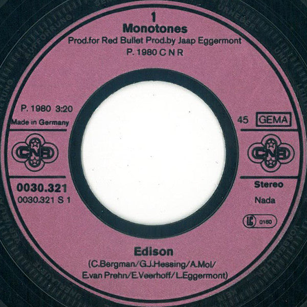 The Monotones (2) : Edison (7", Single)