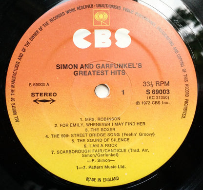 Simon & Garfunkel : Simon And Garfunkel's Greatest Hits (LP, Comp, RP)