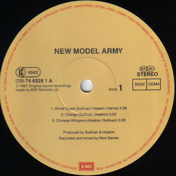 New Model Army : New Model Army (LP, MiniAlbum)