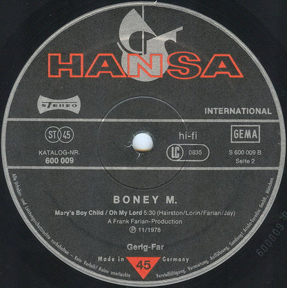 Boney M. : Dancing In The Streets / Mary's Boy Child / Oh My Lord (12", Single, Ltd)