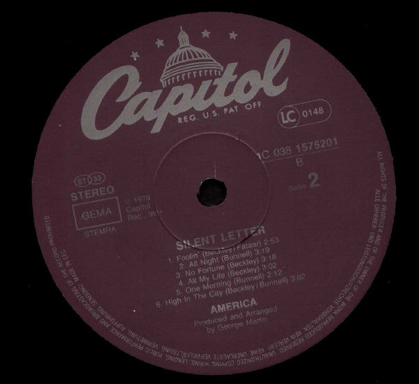 America (2) : Silent Letter (LP, Album)