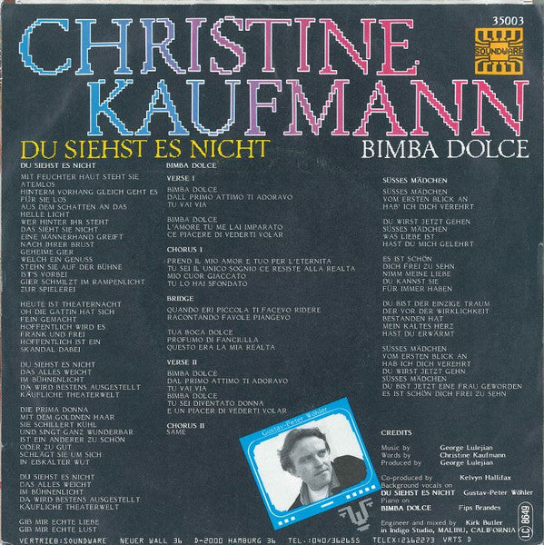 Christine Kaufmann (2) : Du Siehst Es Nicht (7", Single)
