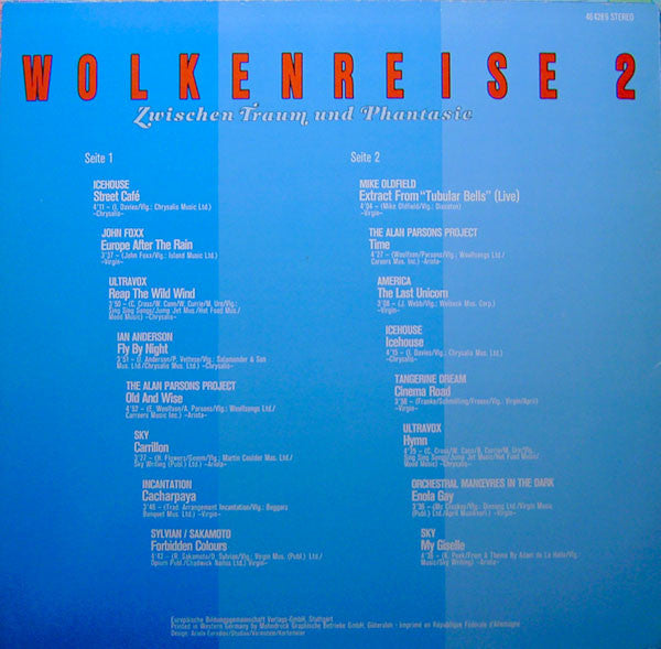 Various : Wolkenreise 2 (Zwischen Traum Und Fantasie) (LP, Comp, Club)